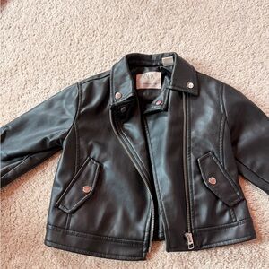 Zara Kids Black Leather Jacket